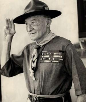 Robert Baden-Powell, in uniform [Attr: Public domain, wikimedia]