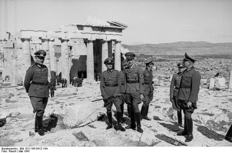 German officers tour the Acropolis, Athens 1941 [Bundesarchiv, wiki]