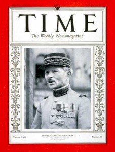Maxime Weygand, Time magazine cover 30 October 1933 [Public domain, wiki]