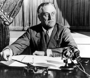 President Franklin D. Roosevelt broadcasts to the nation [Public domain, wiki]