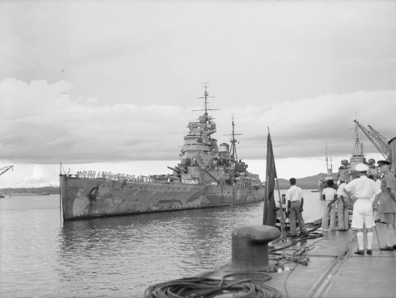 Battleship HMS Prince of Wales arrives in Singapore, 4 December 1941 [Public domain, wiki]