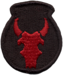 Embroidered shoulder sleeve insignia of the United States 34th 'Red Bull' Infantry Division [Public domain, wiki]