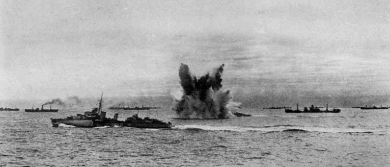 Torpedo attack on outbound Arctic convoy PQ18, September 1942 [Public domain, wiki]