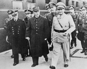 Marshal Petain with Darlan on his right (and Goering on his left, December 1941 [Public domain, wiki]