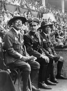 Happier days: Baldur von Schirach (centre) with Japanese boy scout leaders in Bremen, 1937 [Public domain]
