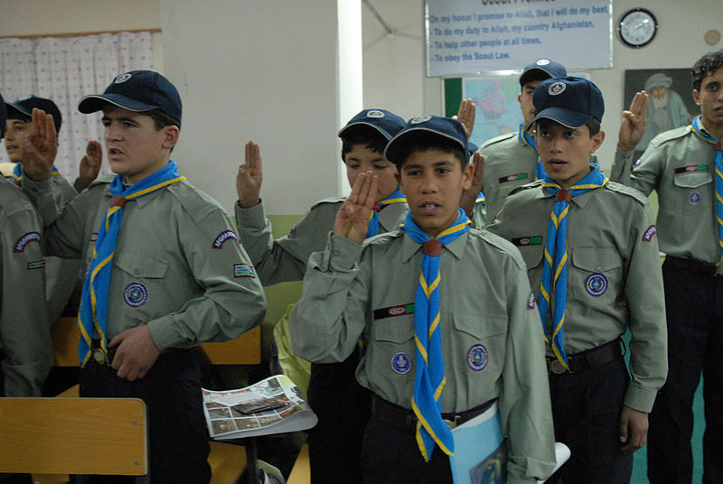 Boy scouts in Kabul, Afghanistan, 2011 [Attr: author: Stacey Haga, isamedia]