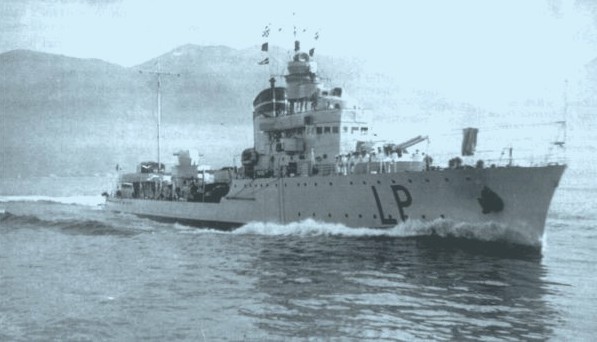 Italian destroyer Lampo, sunk in the battle [Public domain, wiki]