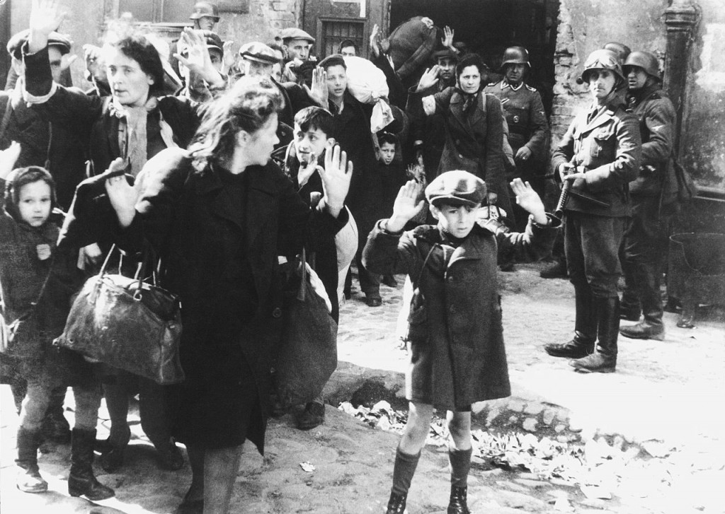 Jewish civilians in the Warsaw ghetto, May 1943 [Public domain]